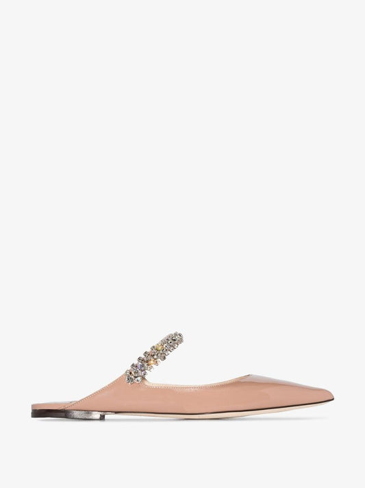 Neutral Bing Flat Patent Leather Pumps