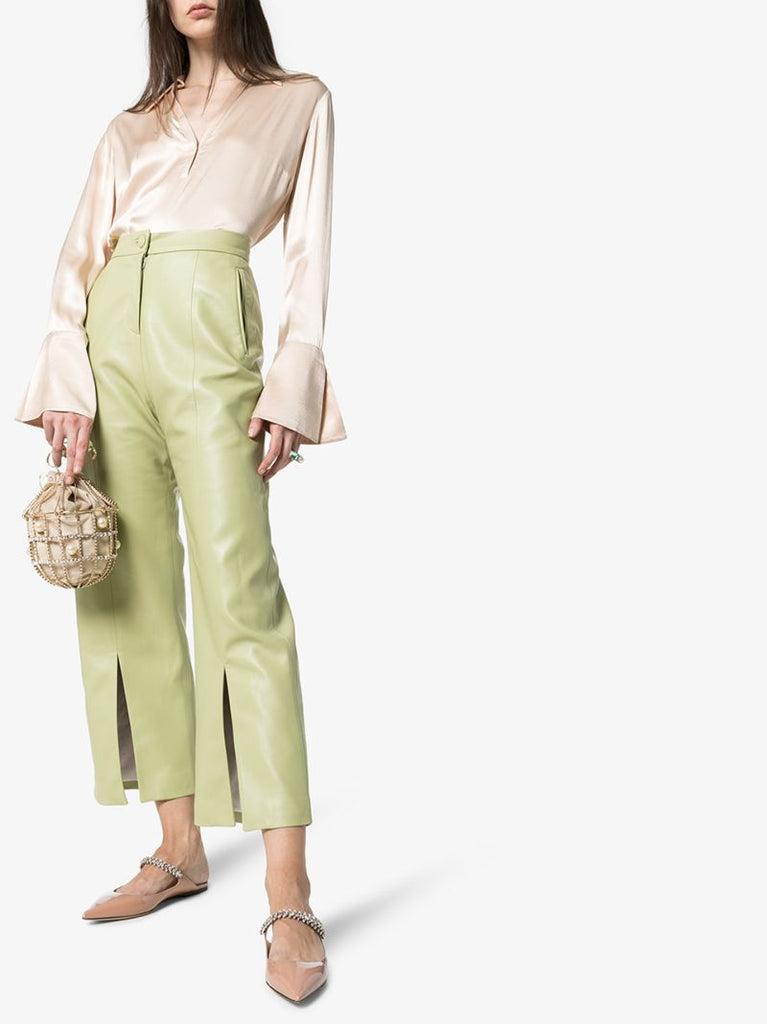 Neutral Bing Flat Patent Leather Pumps