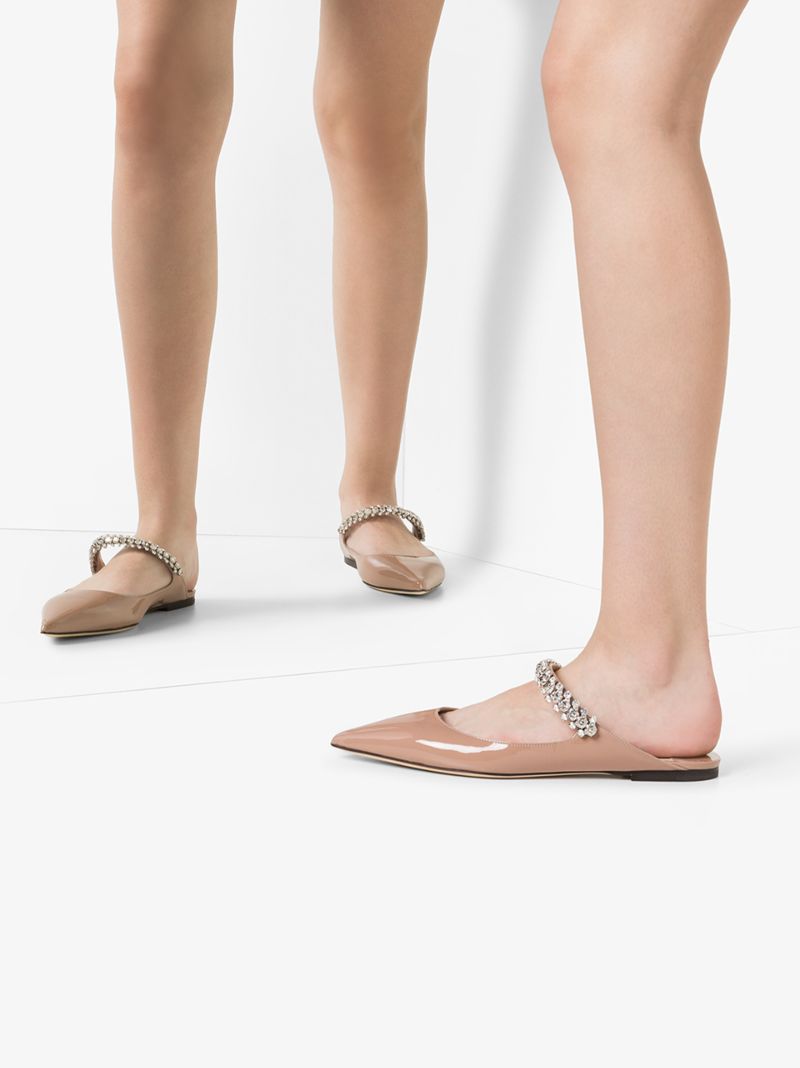 Neutral Bing Flat Patent Leather Pumps