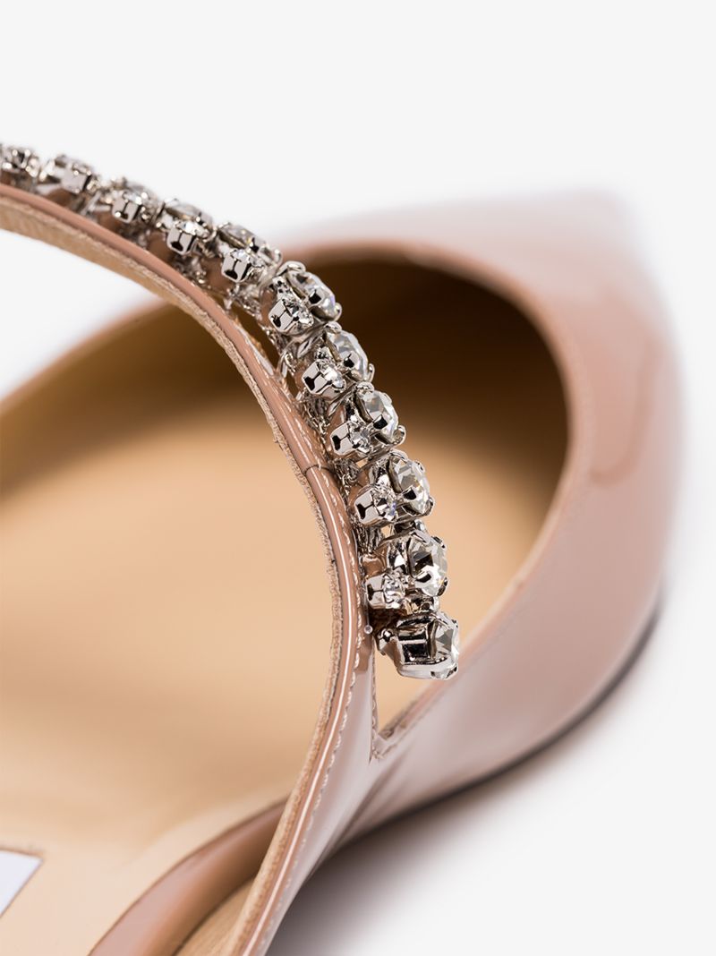 Neutral Bing Flat Patent Leather Pumps