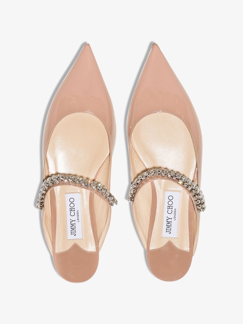 Neutral Bing Flat Patent Leather Pumps