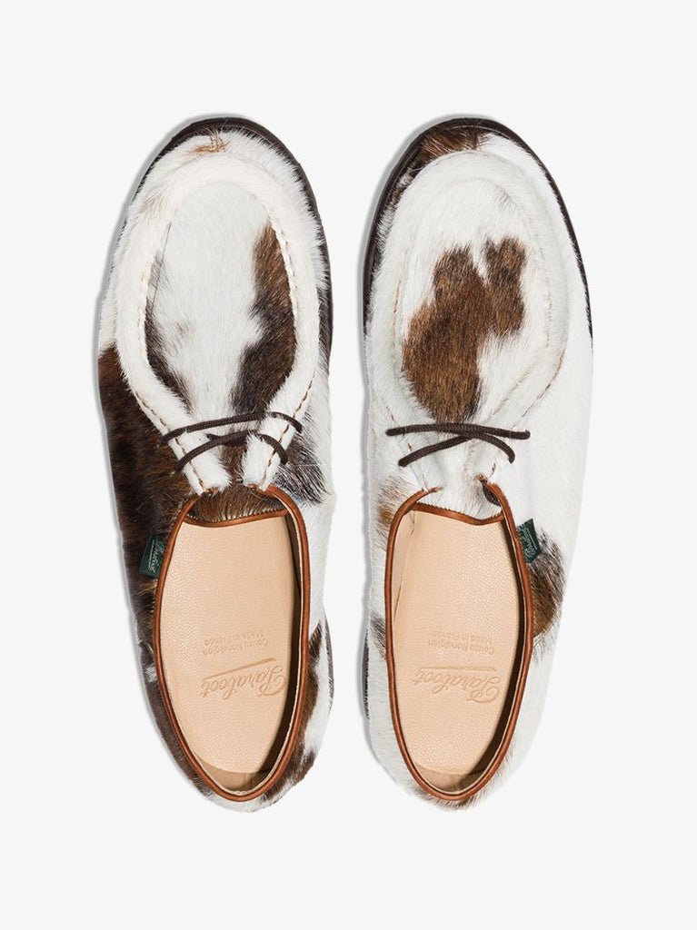 Brown Michael Cow Hair Lace-up Shoes