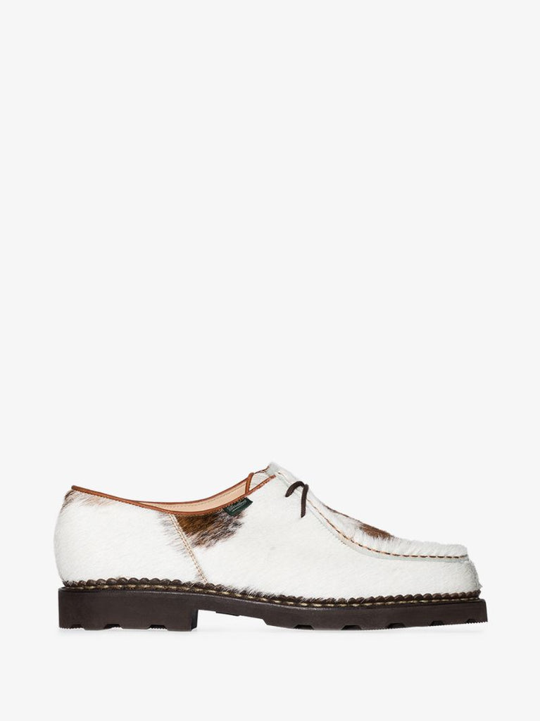 Brown Michael Cow Hair Lace-up Shoes