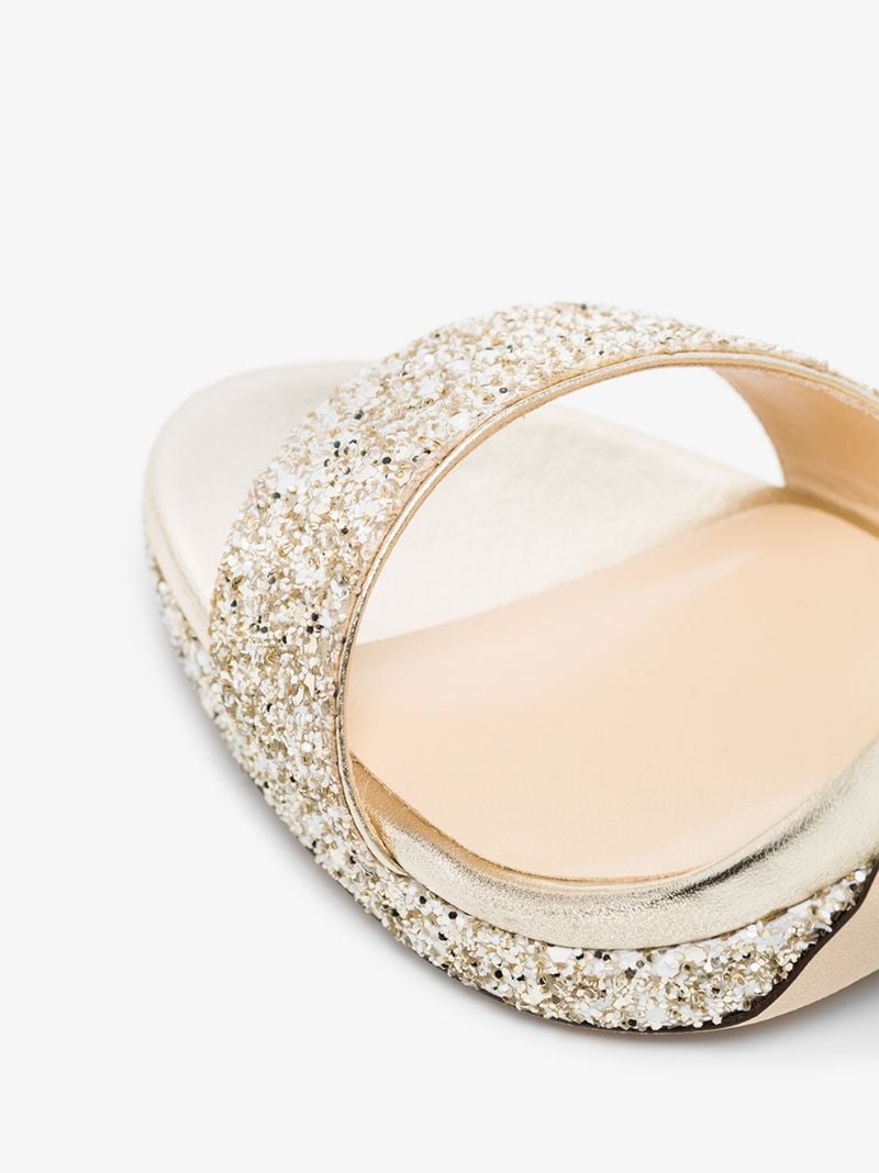 Gold Tone Misty 85 Leather Sandals