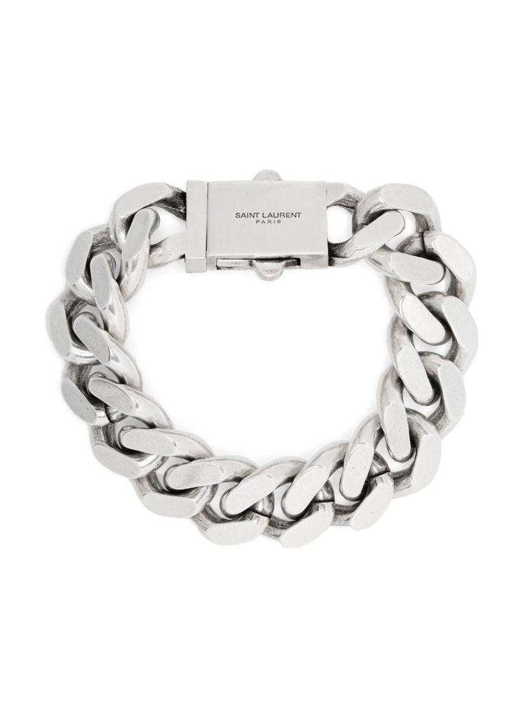 Silver-tone Curb Chain Bracelet