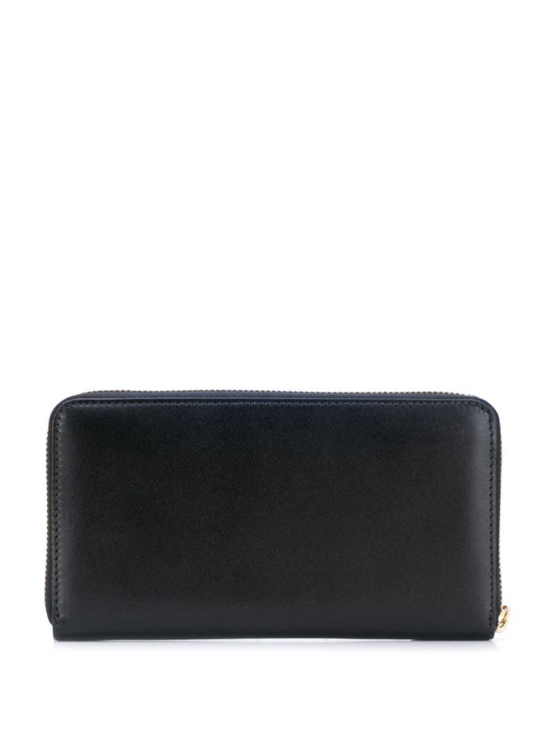 Black Classic Zip-around Leather Wallet