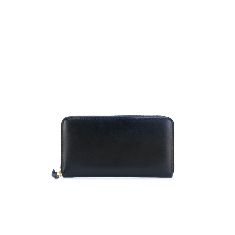 Black Classic Zip-around Leather Wallet