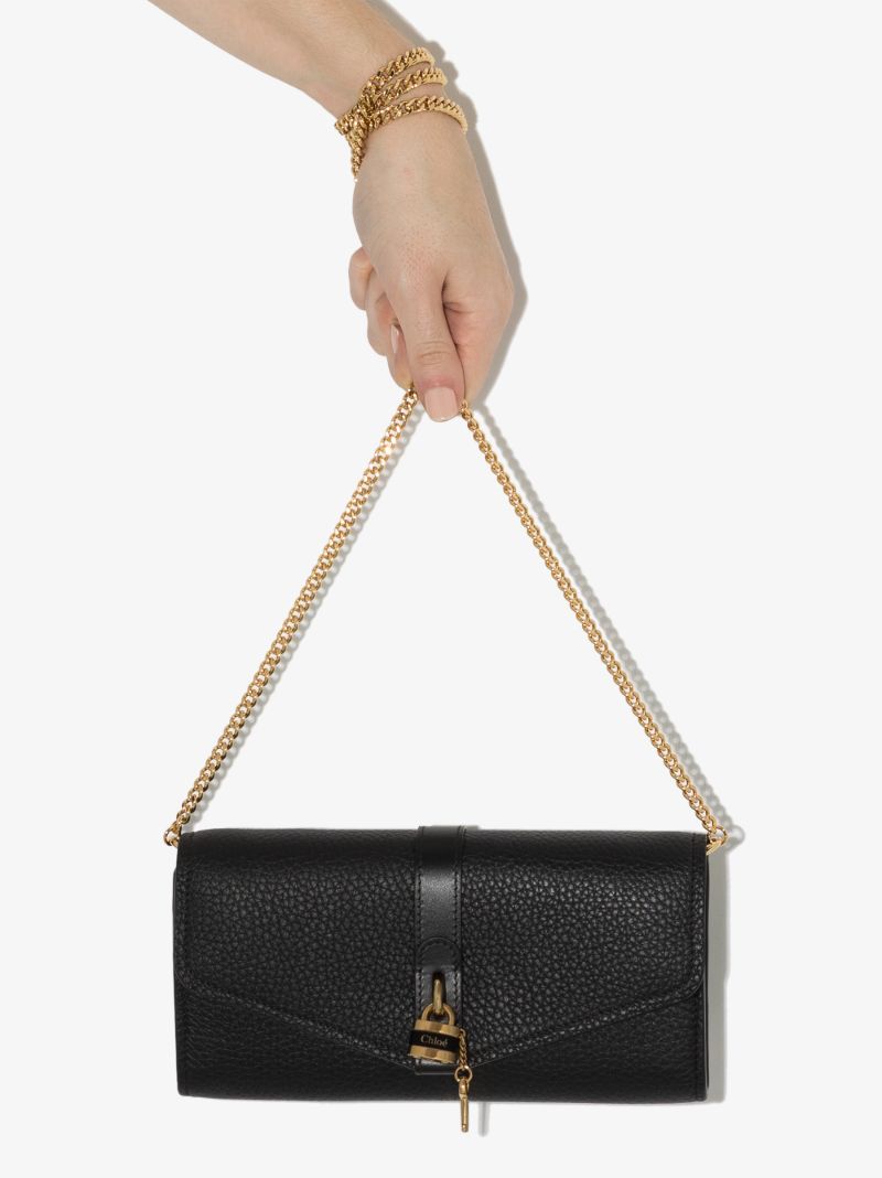 Black Aby Leather Clutch Bag
