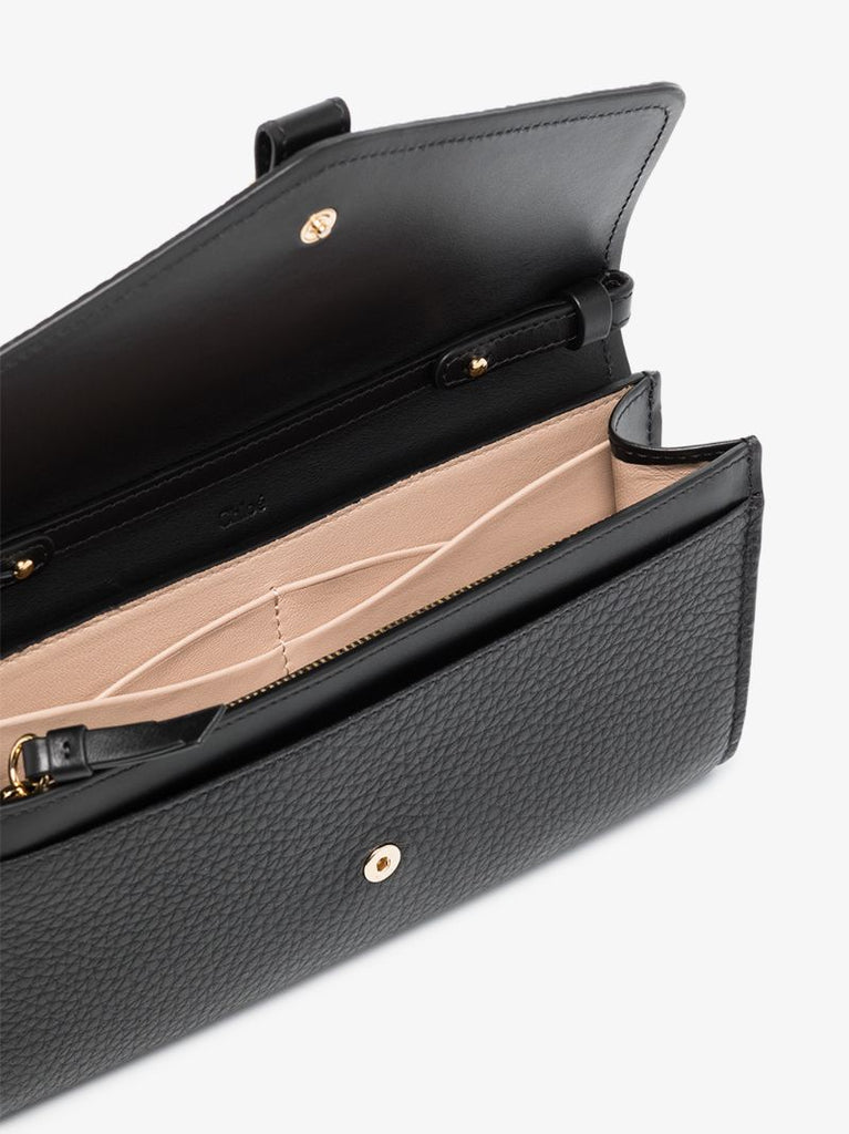 Black Aby Leather Clutch Bag