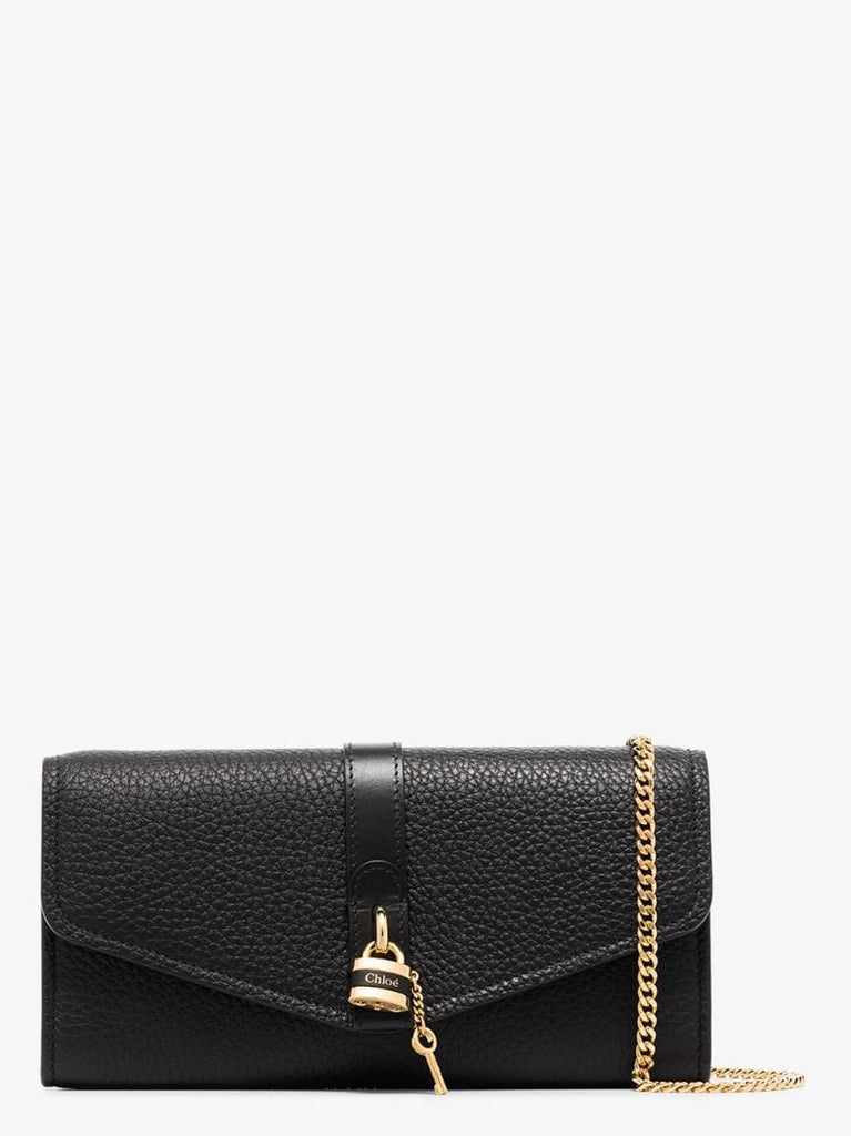 Black Aby Leather Clutch Bag