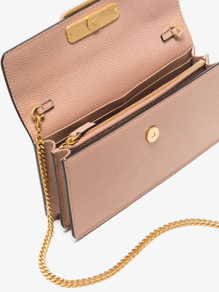 Neutral Vlogo Signature Leather Chain Wallet