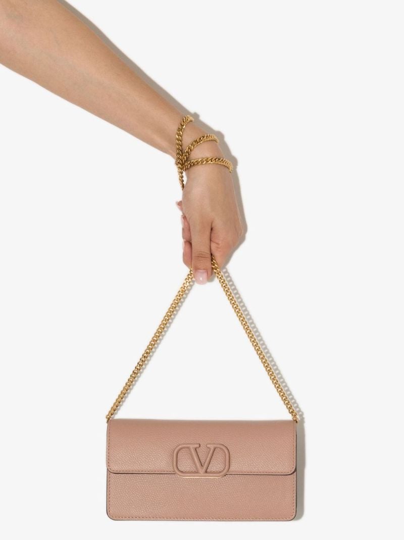 Neutral Vlogo Signature Leather Chain Wallet