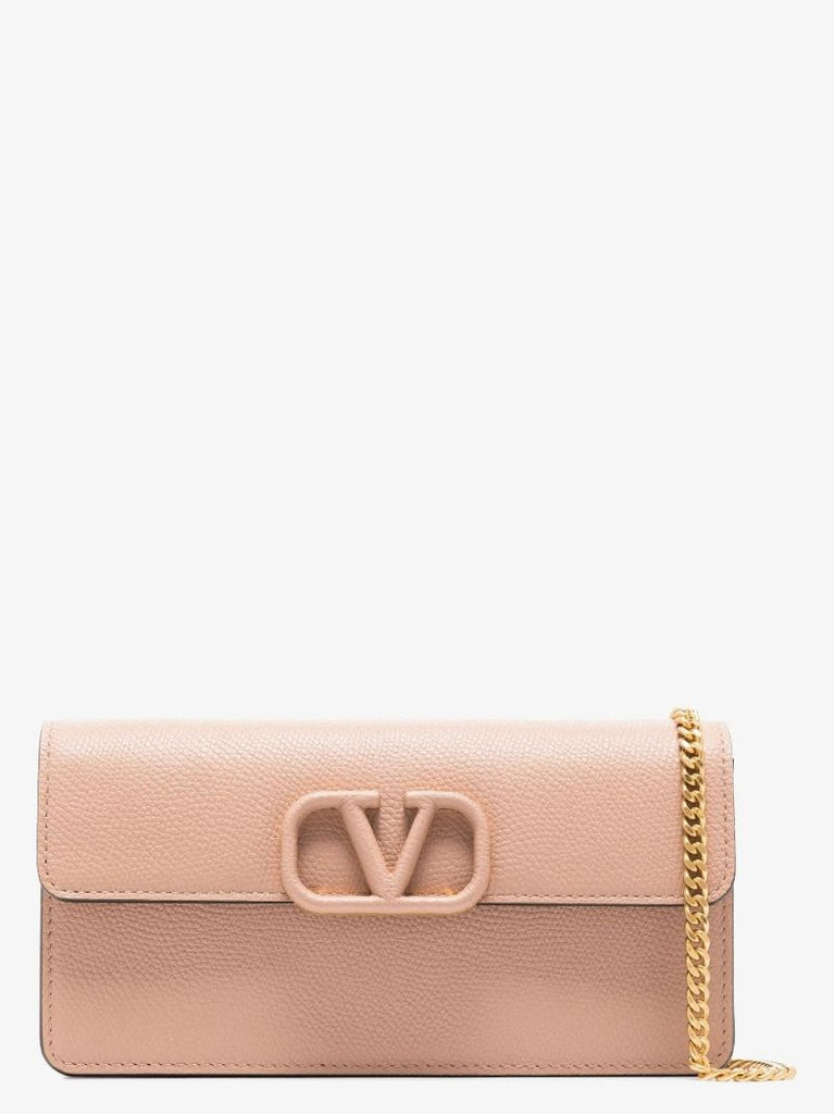 Neutral Vlogo Signature Leather Chain Wallet