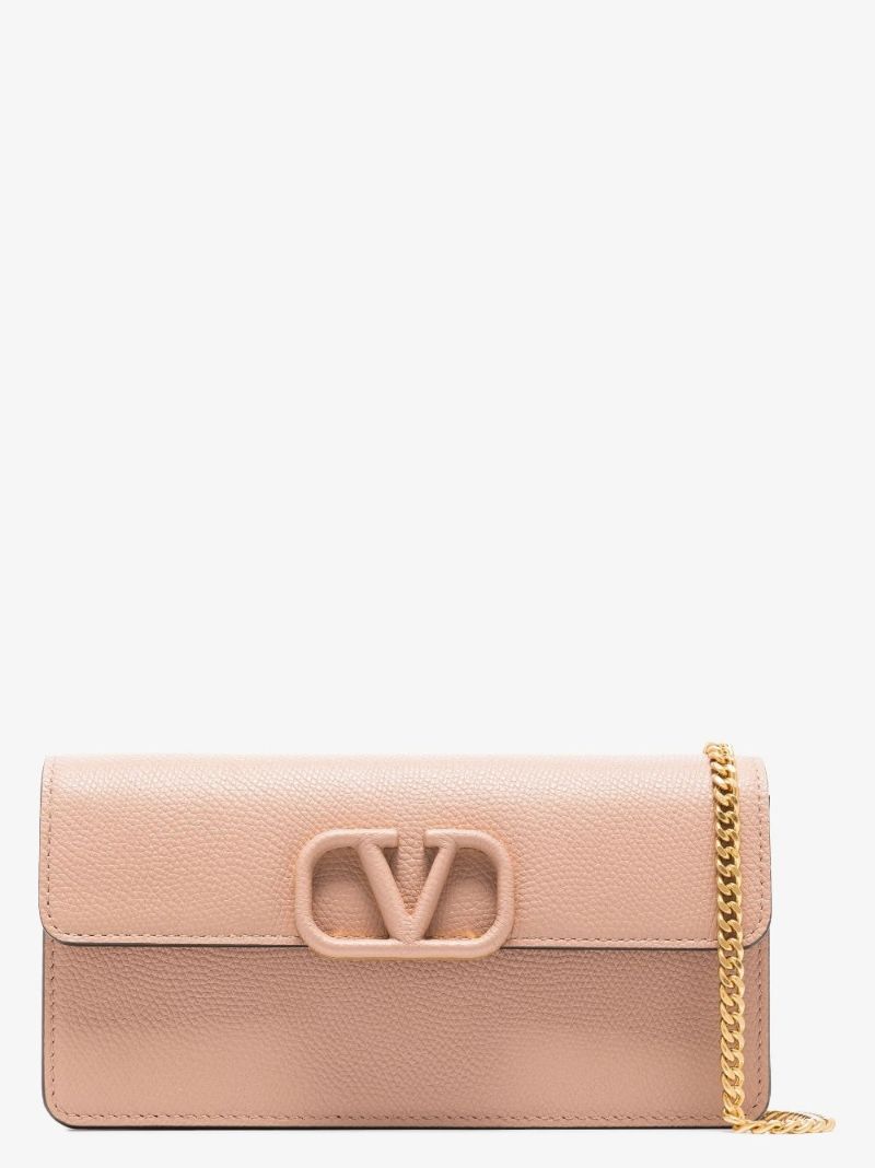 Neutral Vlogo Signature Leather Chain Wallet