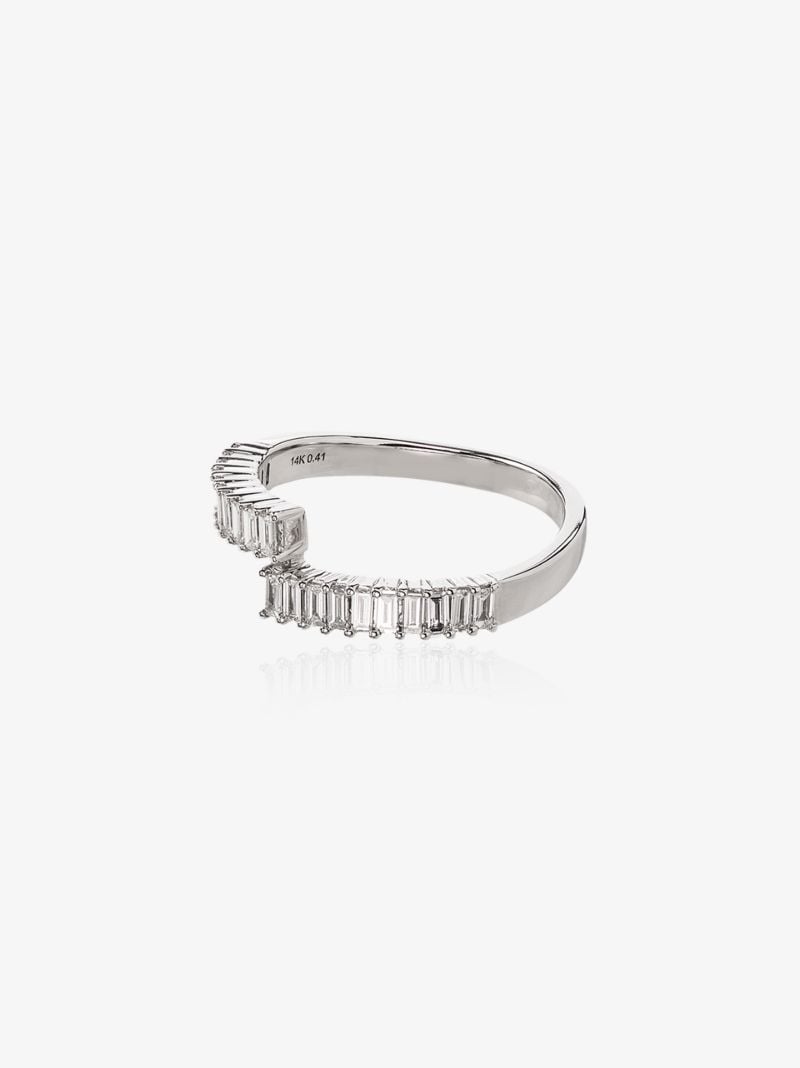 14k White Gold Sadie Pearl Split Diamond Ring