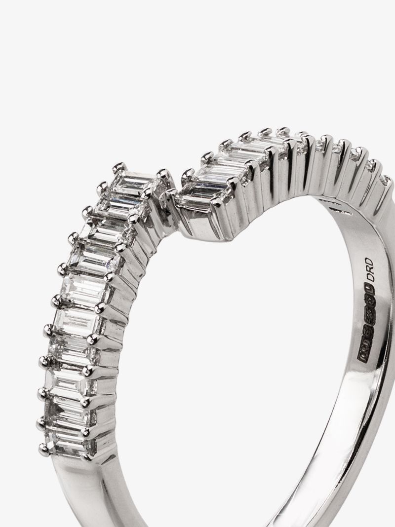 14k White Gold Sadie Pearl Split Diamond Ring