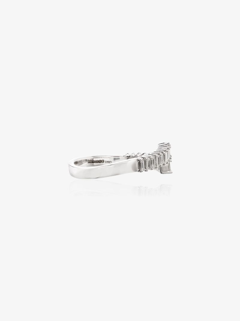 14k White Gold Sadie Pearl Split Diamond Ring