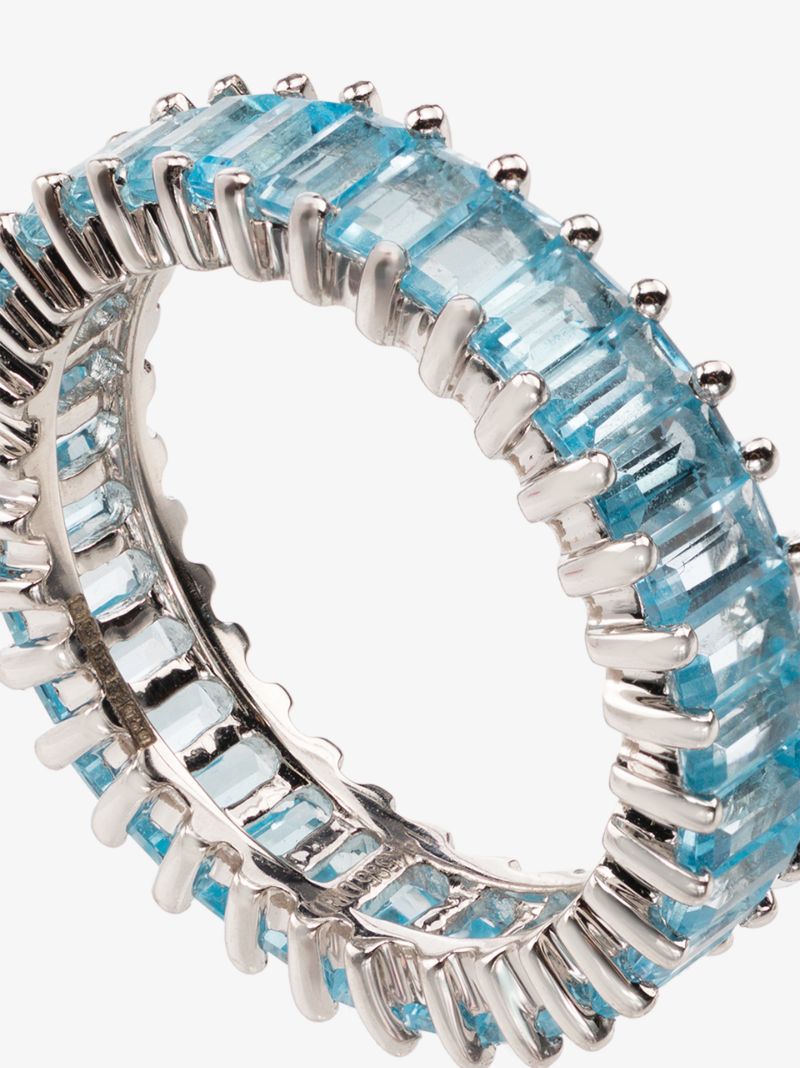 14k White Gold Blue Topaz Ring