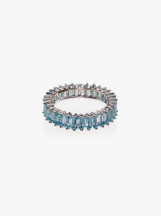14k White Gold Blue Topaz Ring