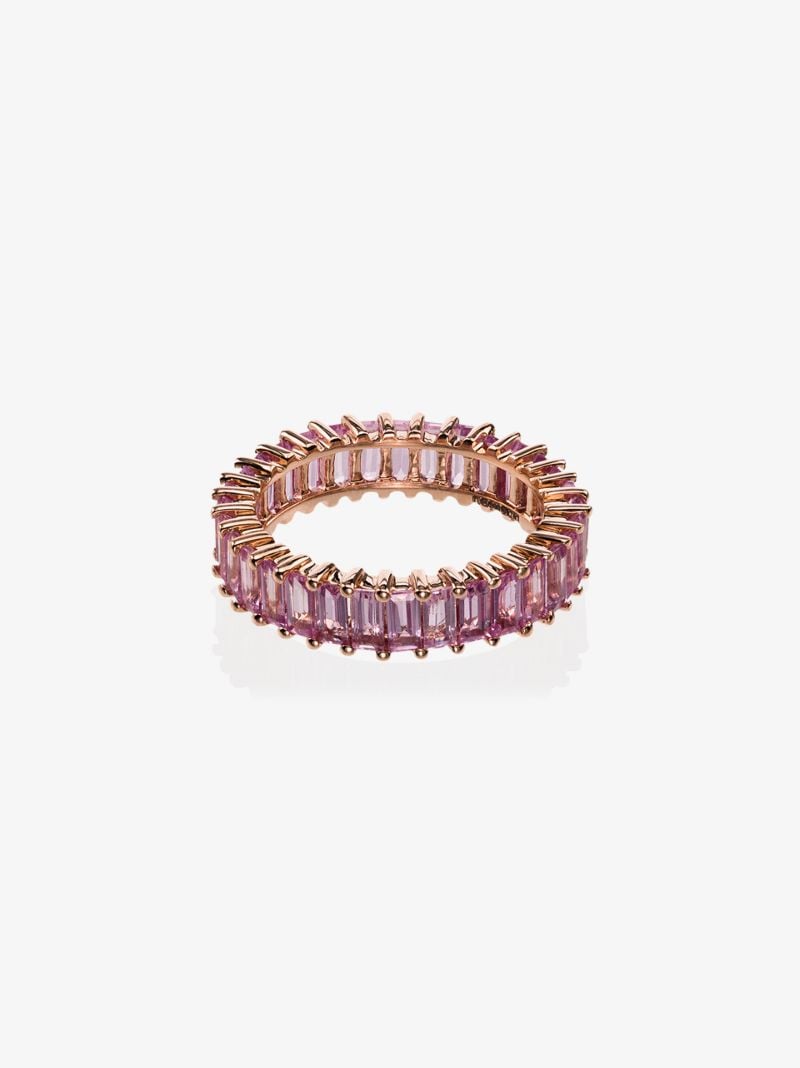 14k Rose Gold Krystyn Kylie Baguette Sapphire Ring
