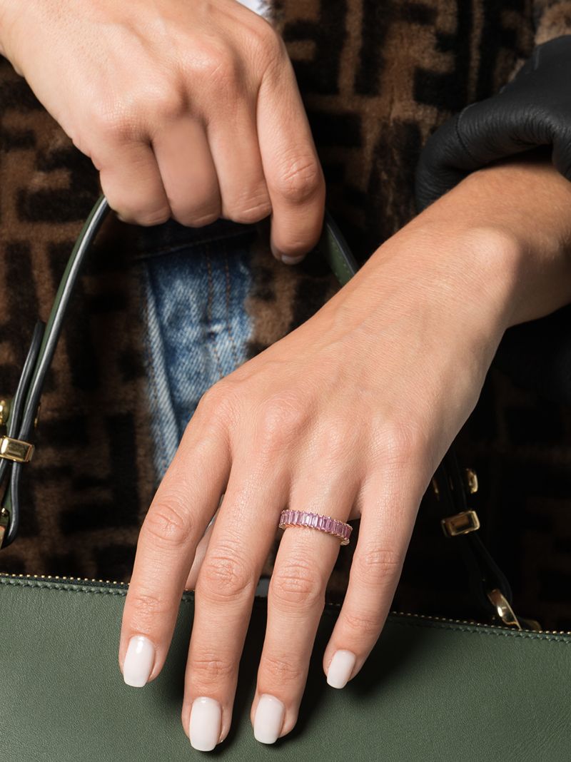 14k Rose Gold Krystyn Kylie Baguette Sapphire Ring