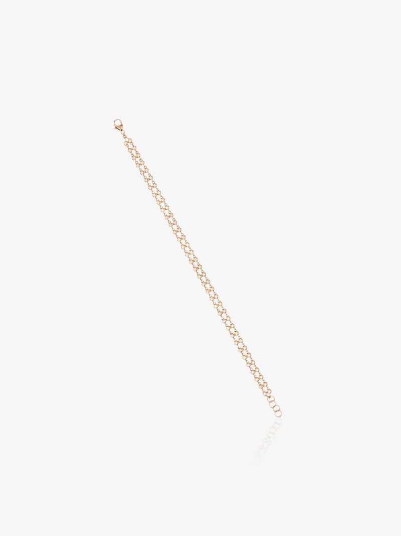 14k Rose Gold Lulu Jack Double Row Bezel Diamond Bracelet