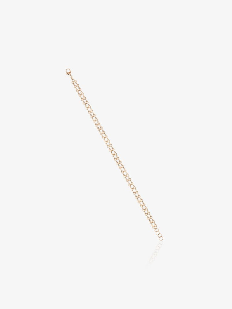 14k Rose Gold Lulu Jack Double Row Bezel Diamond Bracelet