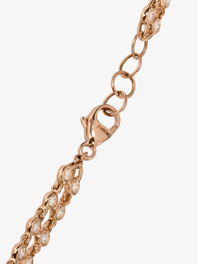 14k Rose Gold Lulu Jack Double Row Bezel Diamond Bracelet
