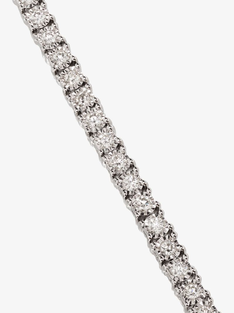 14k White Gold Diamond Half Chain Necklace