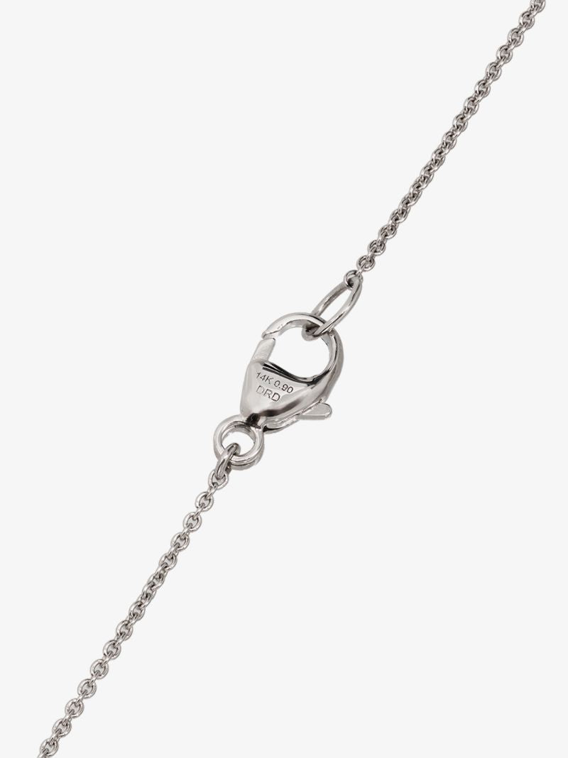 14k White Gold Diamond Half Chain Necklace