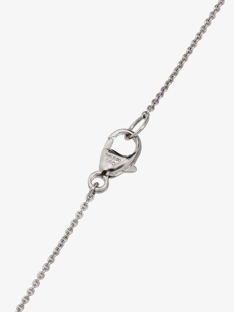14k White Gold Diamond Half Chain Necklace