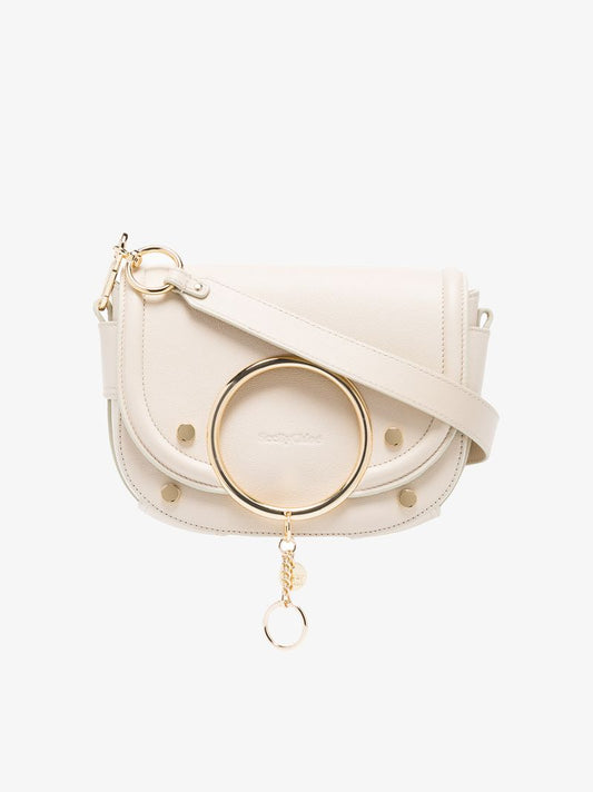 Beige Small Leather Bracelet Bag