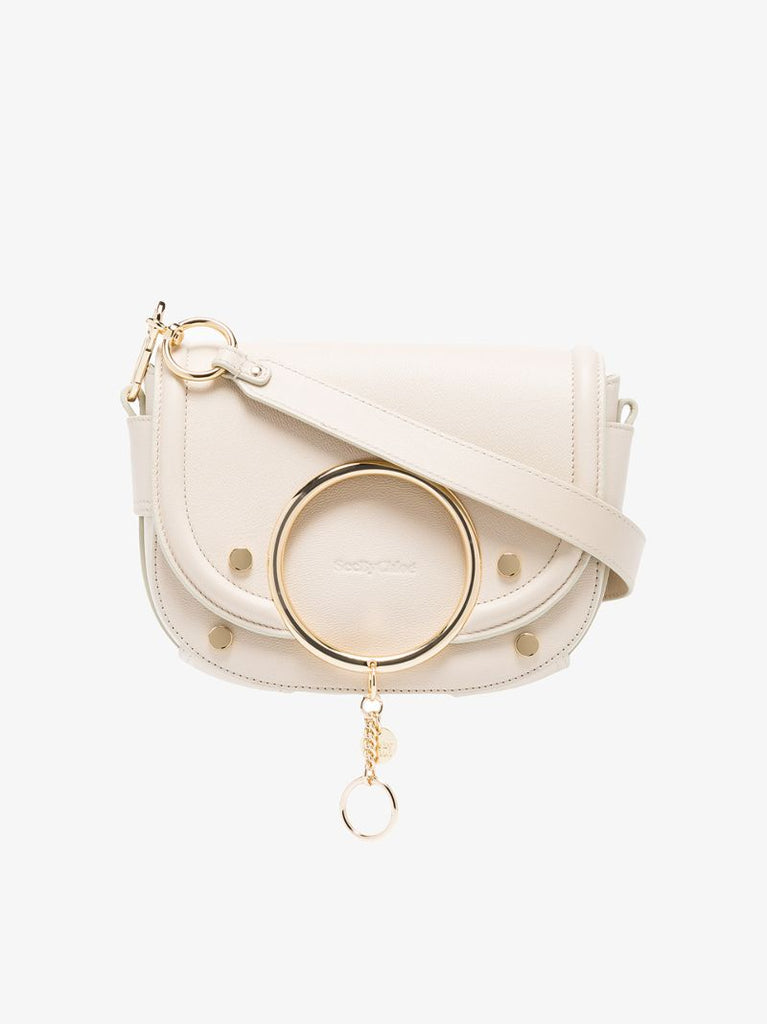 Beige Small Leather Bracelet Bag