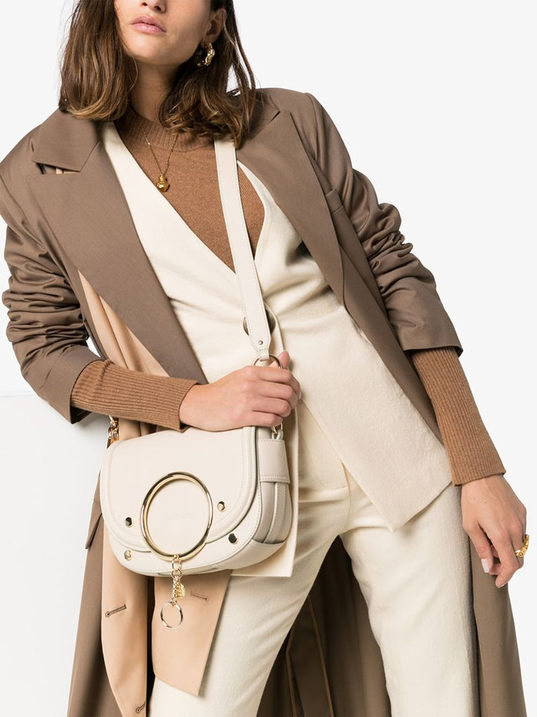 Beige Small Leather Bracelet Bag