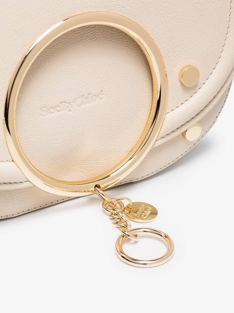 Beige Small Leather Bracelet Bag