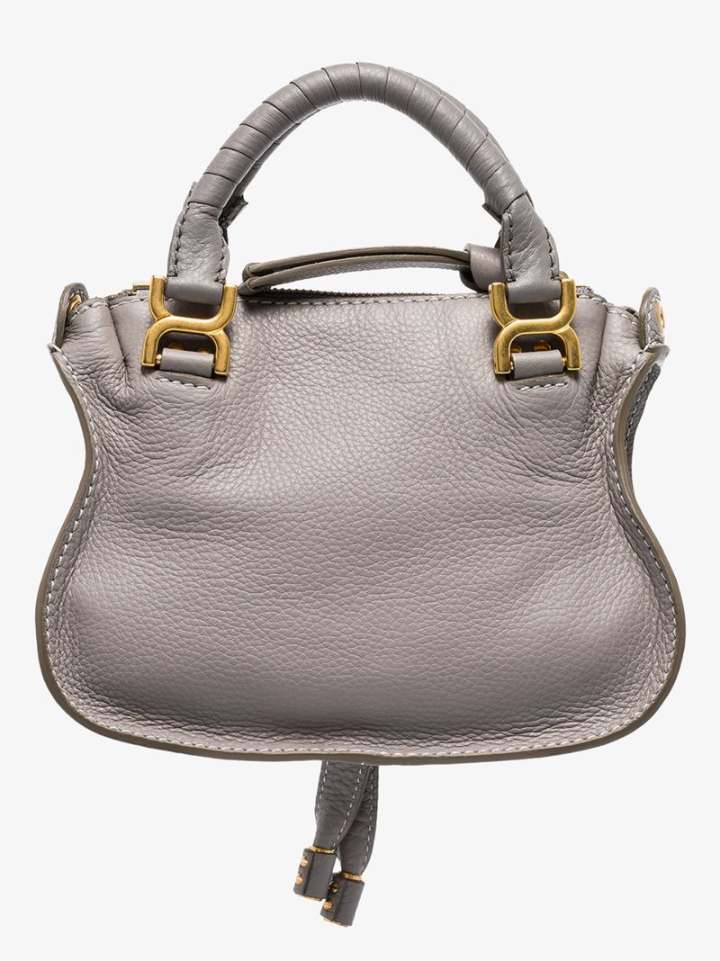 Grey Marcie Mini Leather Shoulder Bag