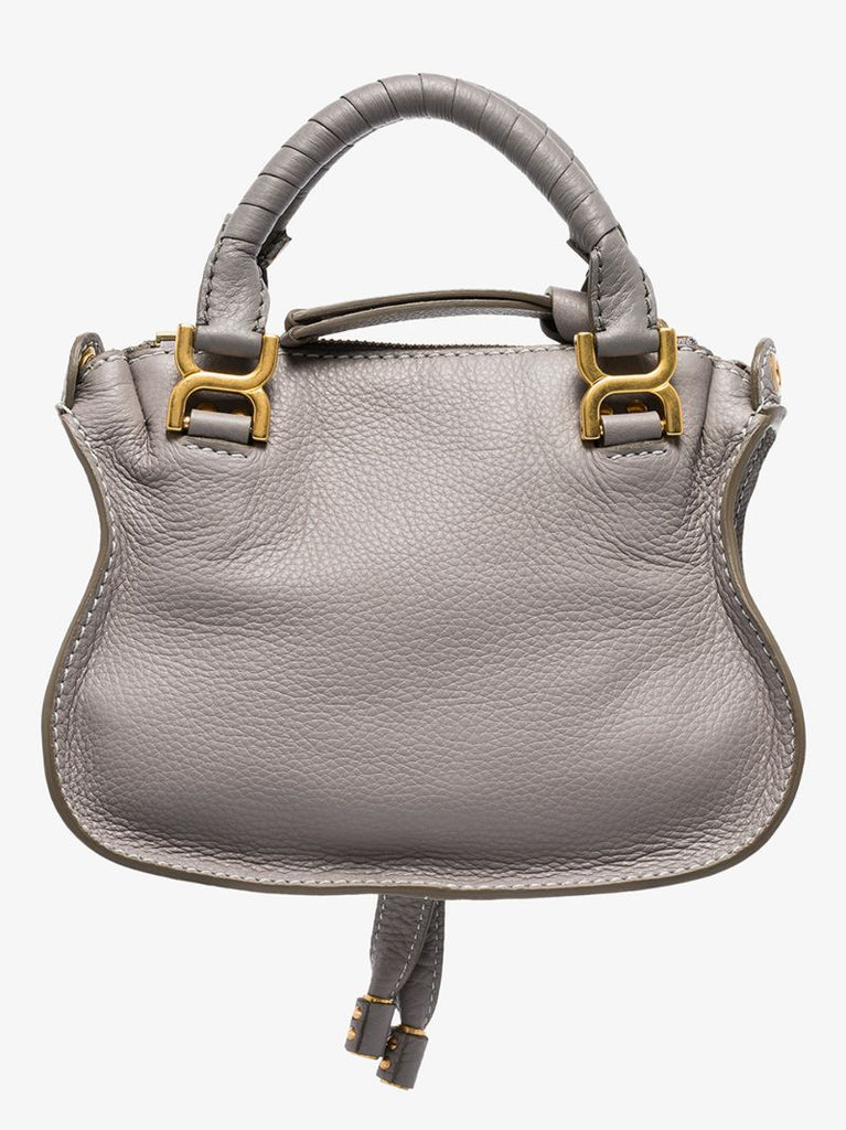 Grey Marcie Mini Leather Shoulder Bag