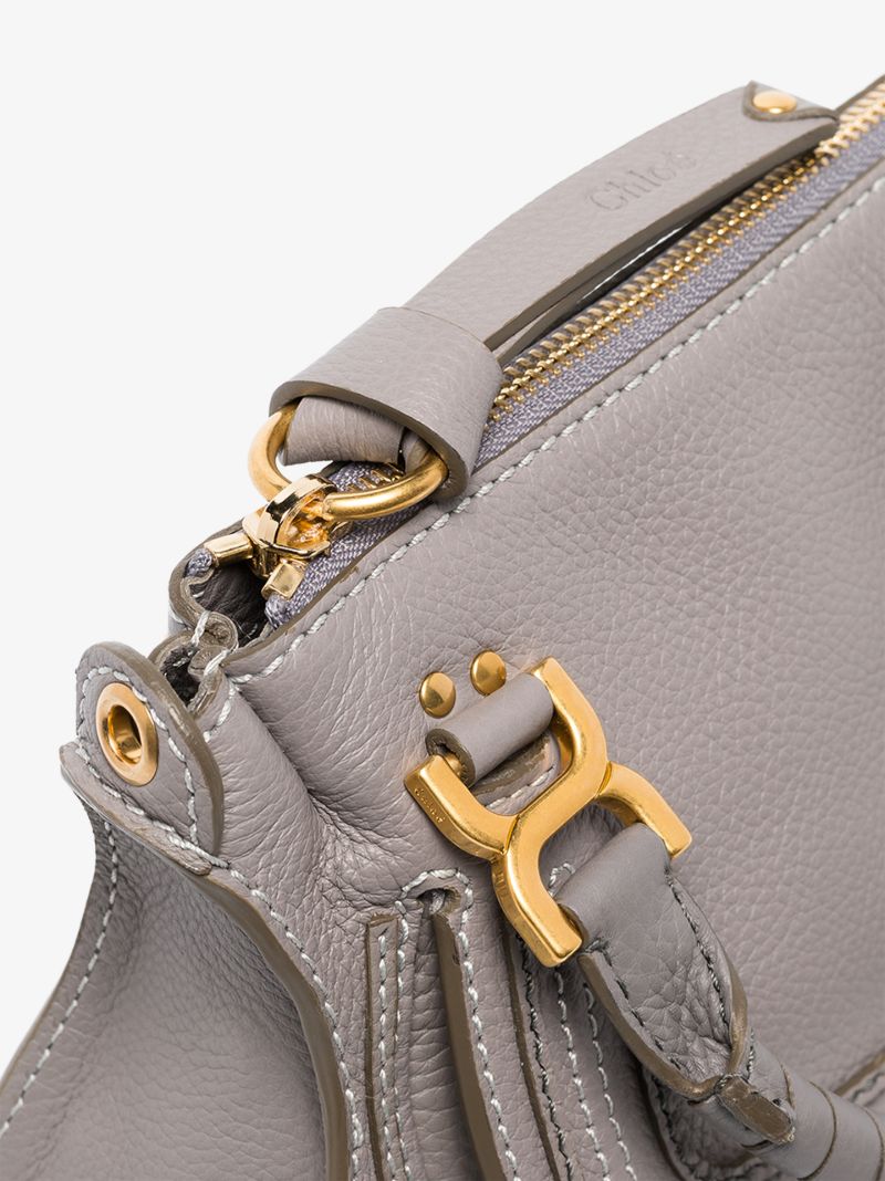 Grey Marcie Mini Leather Shoulder Bag