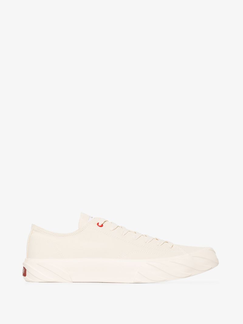 White Carbon Coated Canvas Sneakers