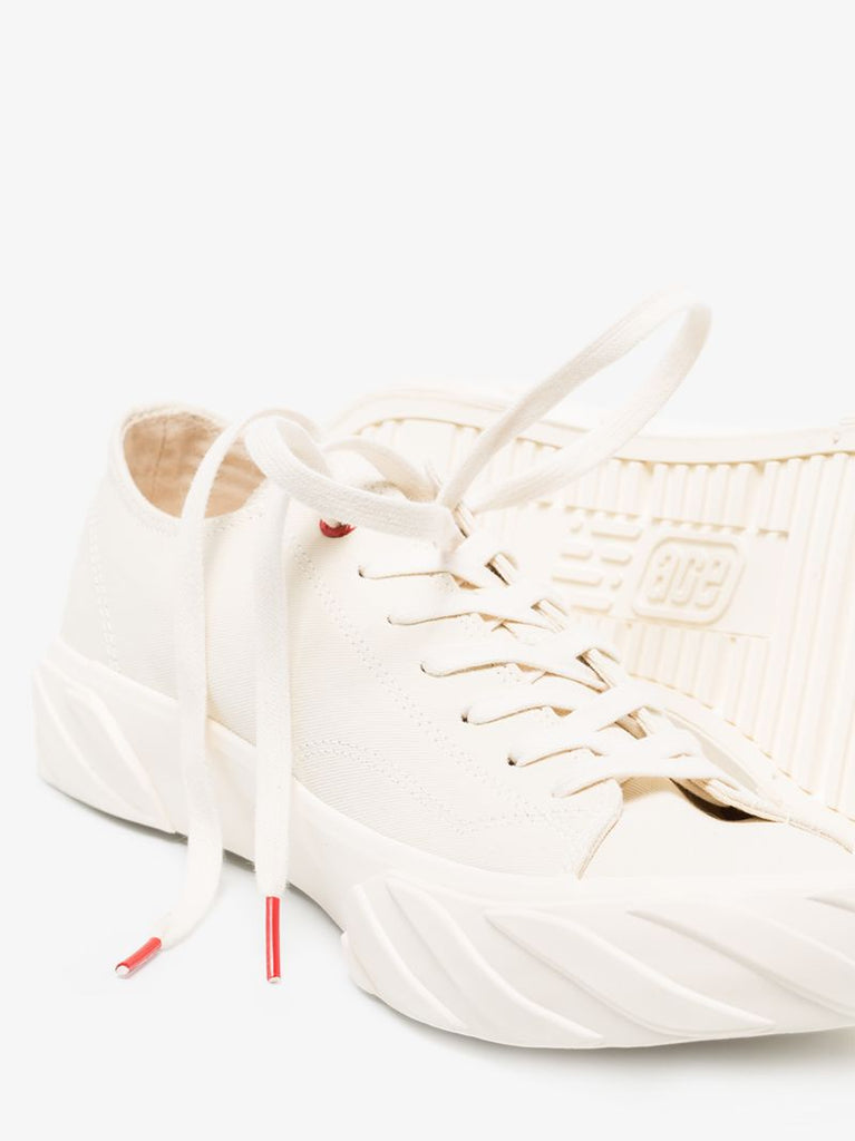 White Carbon Coated Canvas Sneakers