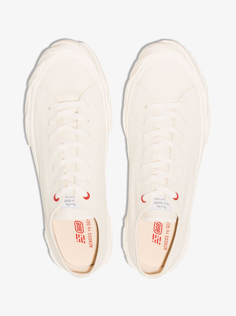 White Carbon Coated Canvas Sneakers