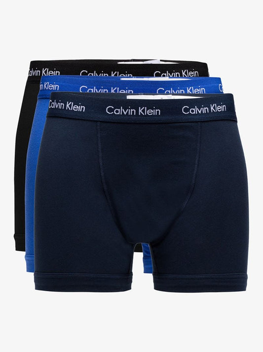 Black and Blue Cotton Boxer Briefs Set