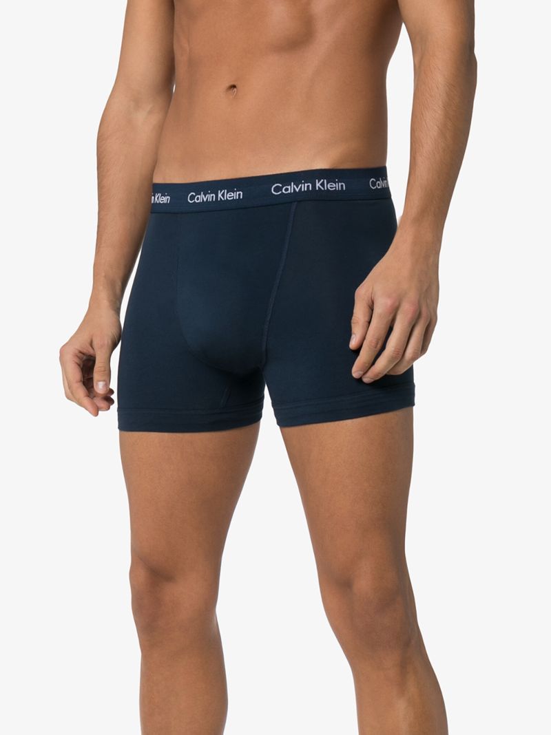 Black and Blue Cotton Boxer Briefs Set
