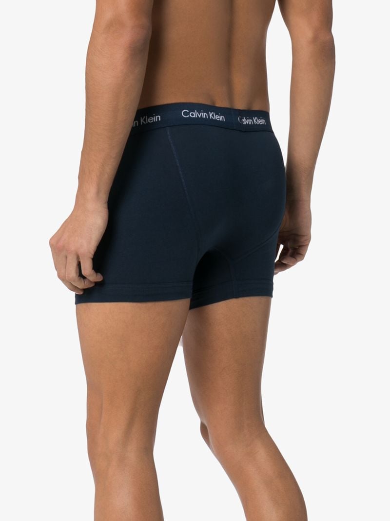 Black and Blue Cotton Boxer Briefs Set