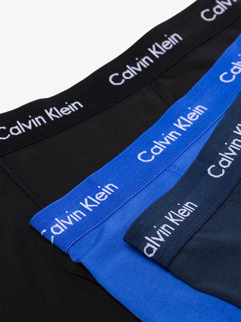 Black and Blue Cotton Boxer Briefs Set