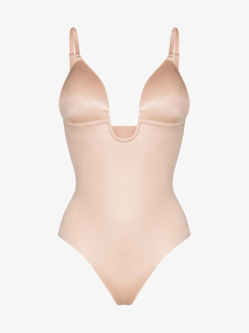 Neutral Suit Your Fancy Thong Bodysuit