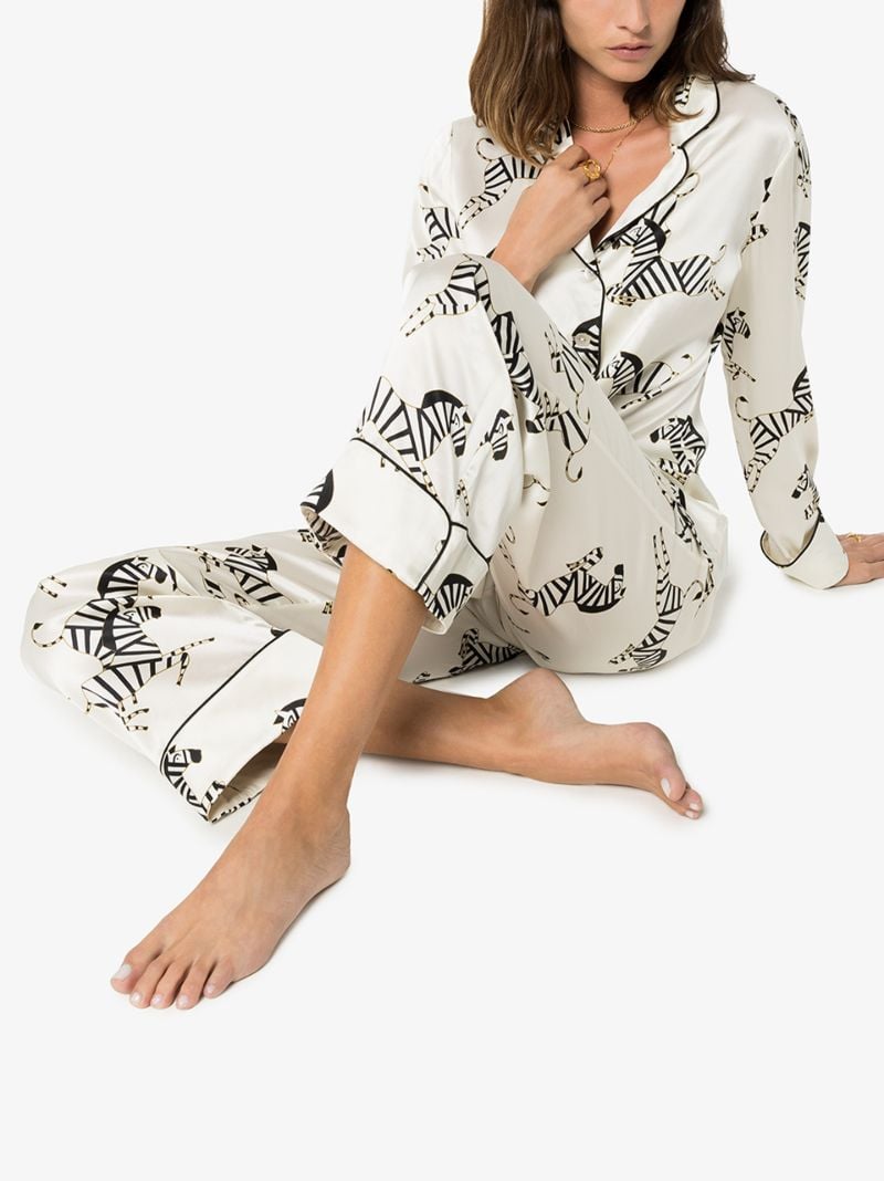 Lila Zebra Print Silk Pyjama Set