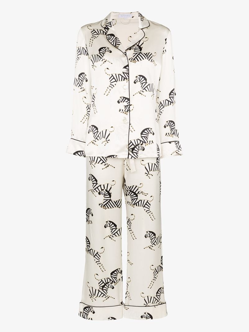 Lila Zebra Print Silk Pyjama Set