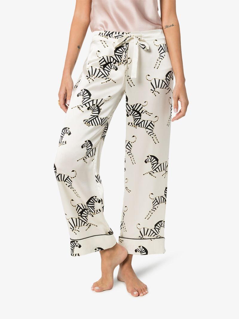 Lila Zebra Print Silk Pyjama Set
