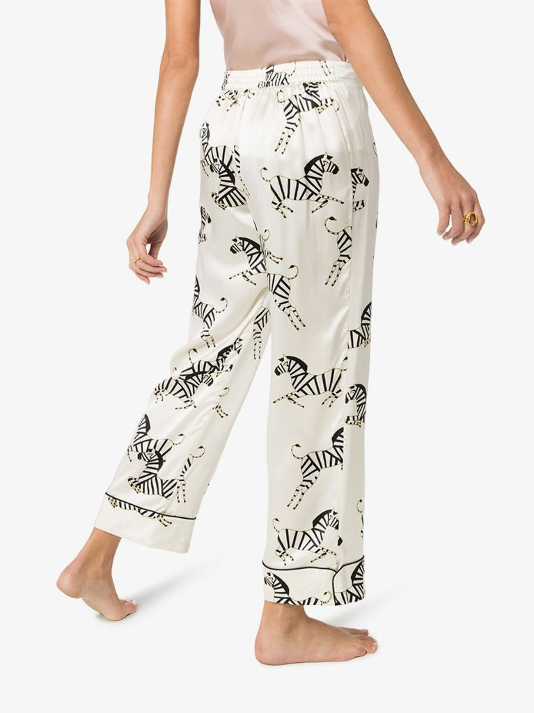 Lila Zebra Print Silk Pyjama Set